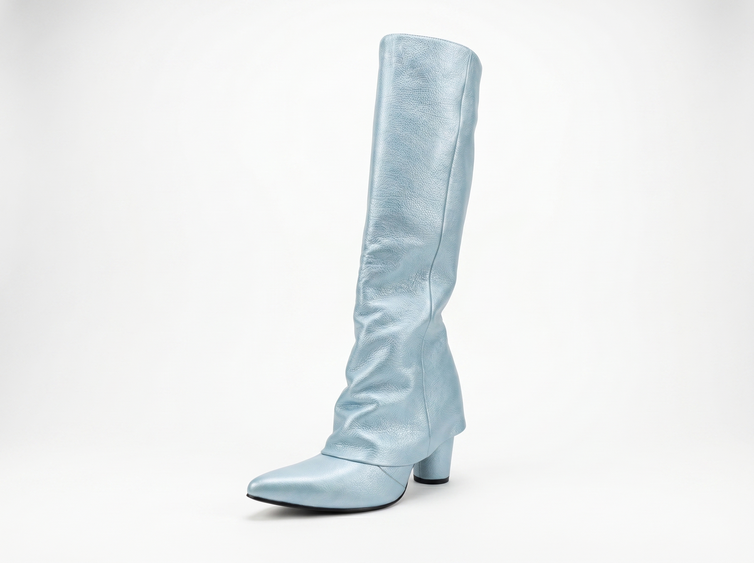 REINA - CELESTE, botas de cuero celeste para mujer — D'Poder — vista 1