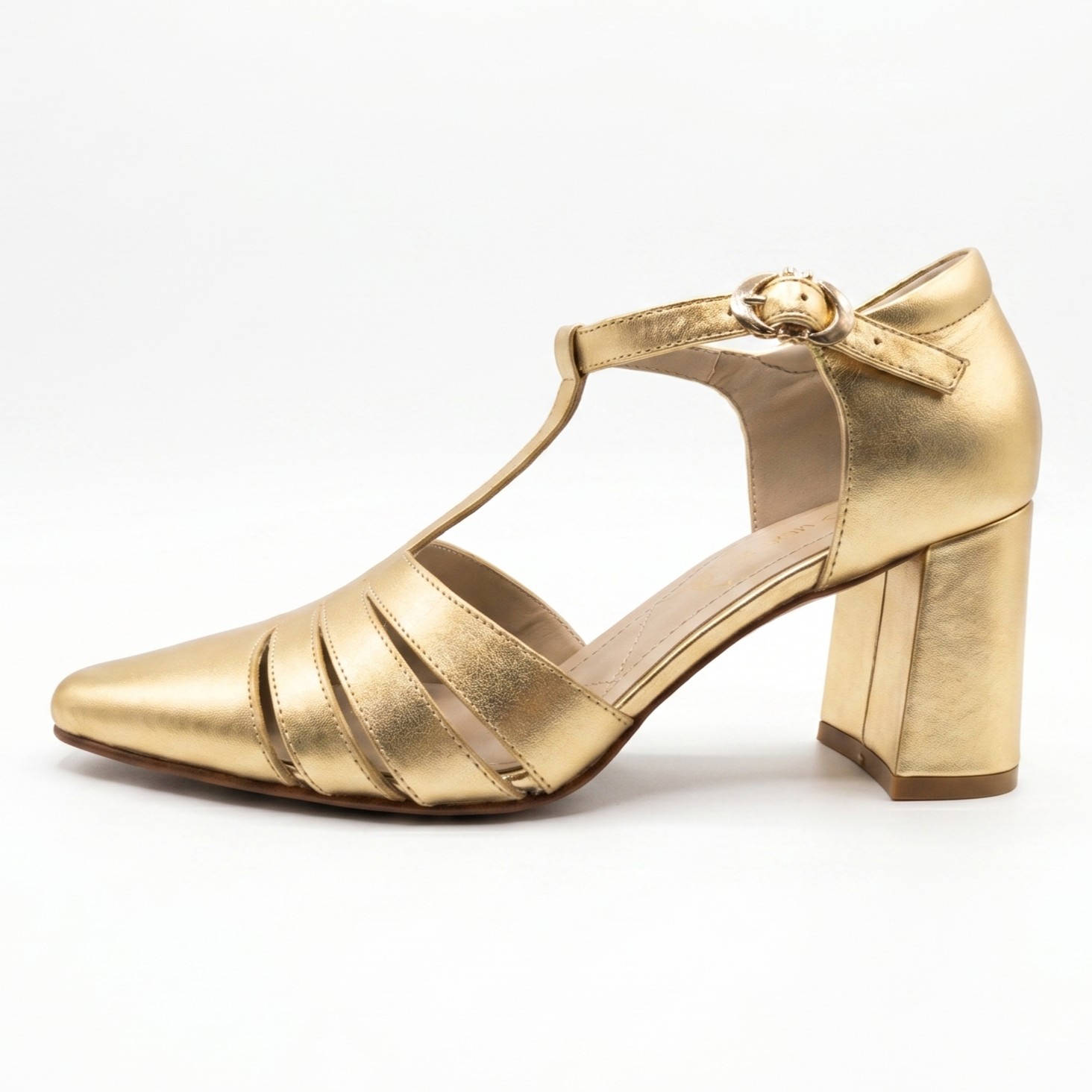 BRISA - DORADA, zapatos de vestir de cuero dorado para mujer — D'Poder — miniatura 3