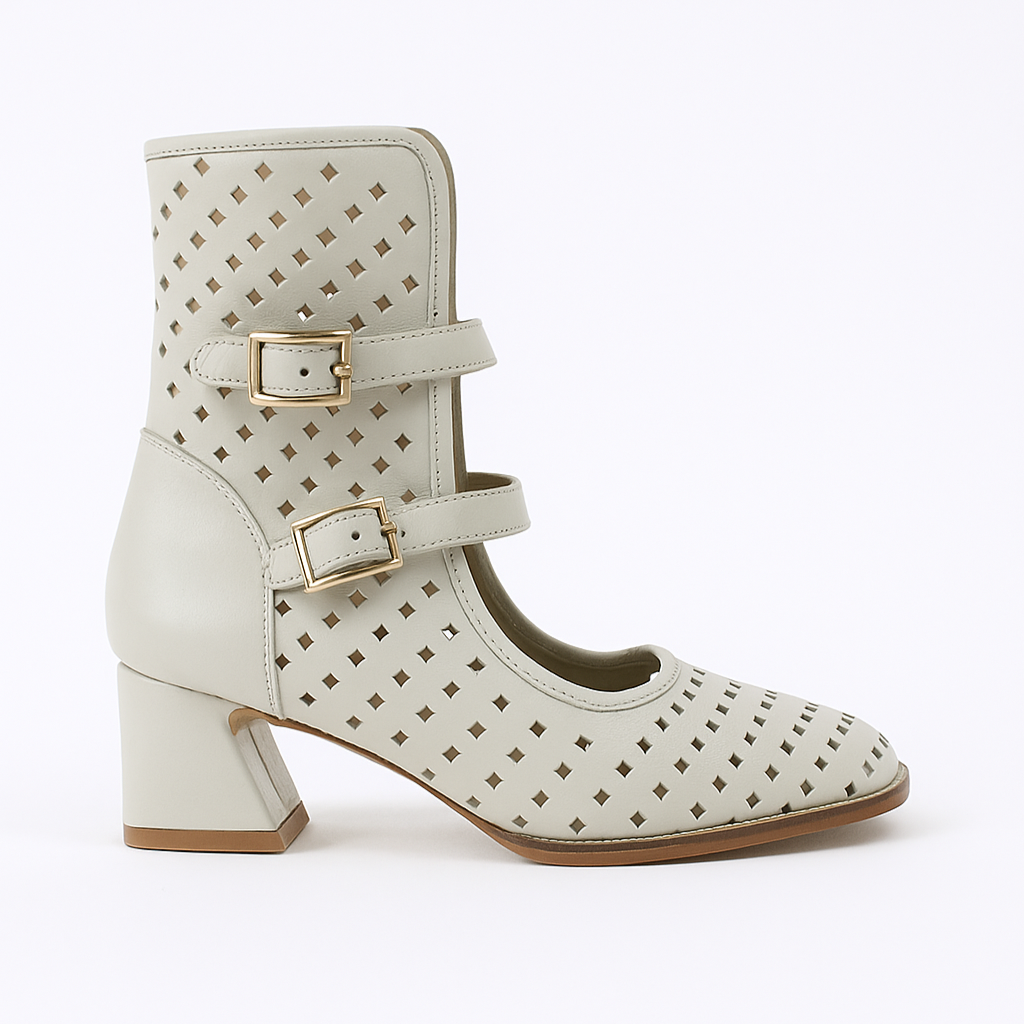LUNE BLANCO, botines de cuero blanco para mujer — D'Poder — miniatura 3