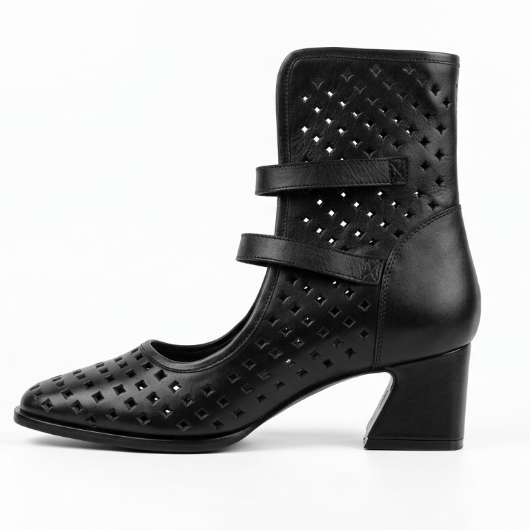 LUNE NEGRO, botines de cuero negro para mujer — D'Poder — miniatura 3