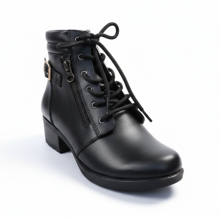 VITTORIA RENUEVA, botines de cuero negro para mujer — D'Poder — vista 1