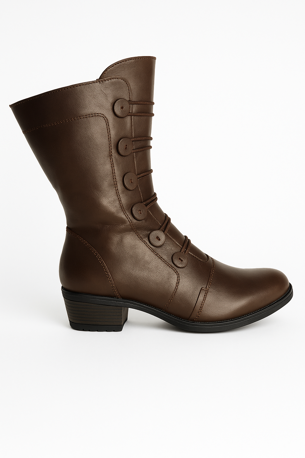 VELMONT - MORO, medias botas de cuero moro para mujer — D'Poder — miniatura 3