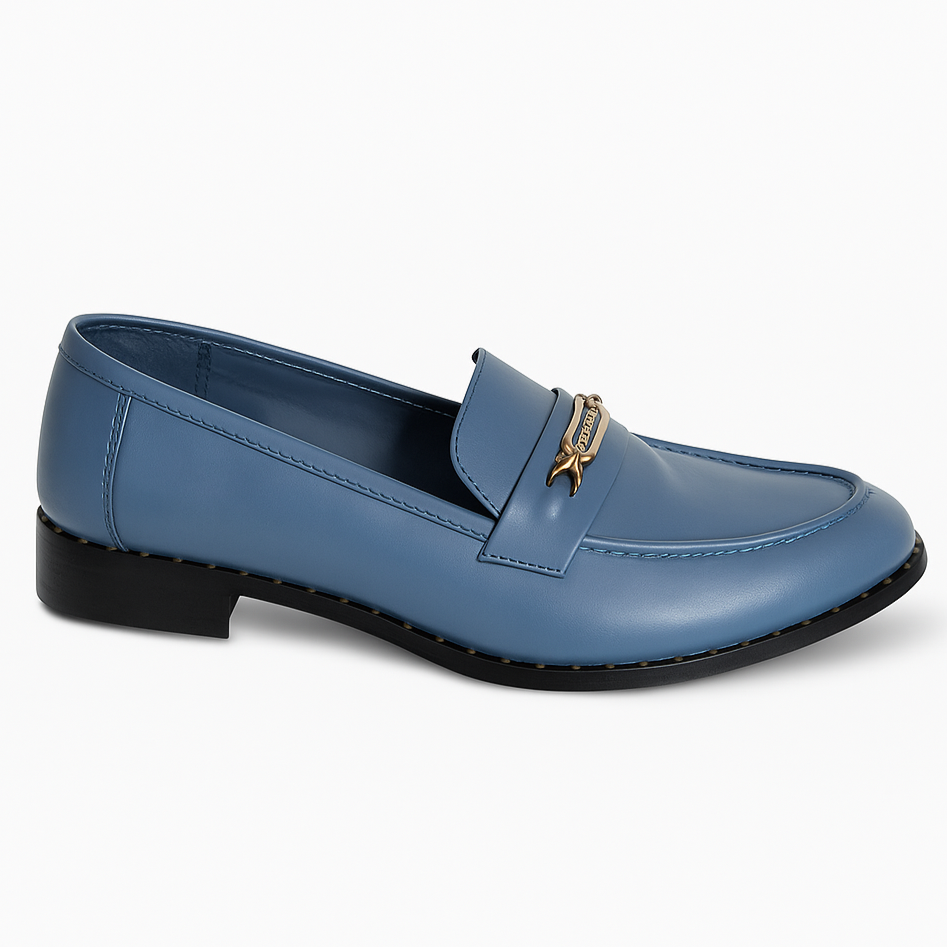 OXFORD - AZUL ACERO, oxford de cuero azul acero para mujer — D'Poder — miniatura 3
