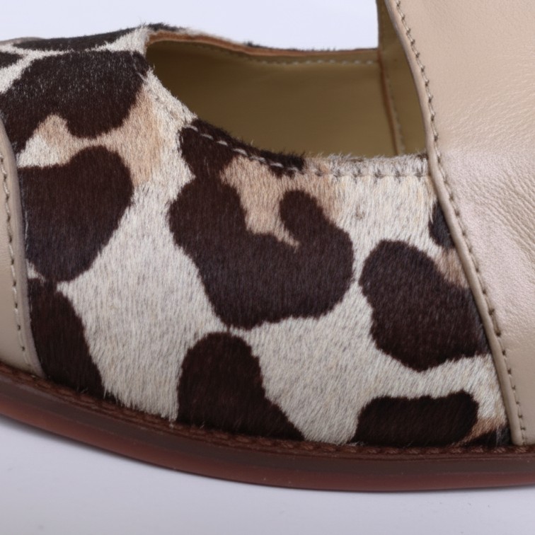 NARA BEIGE, oxford de cuero beige para mujer — D'Poder — miniatura 4