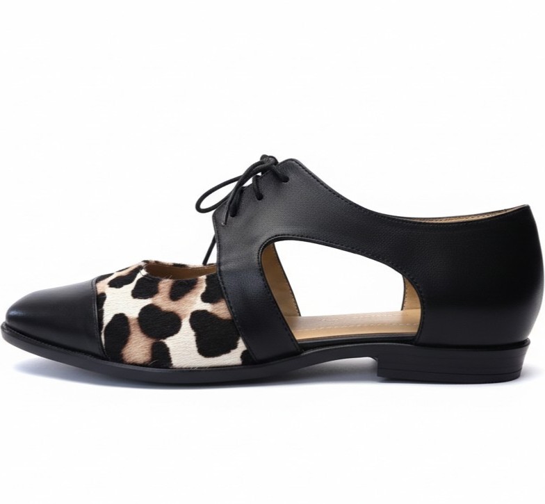 NARA NEGRO, oxford de cuero negro para mujer — D'Poder — miniatura 3