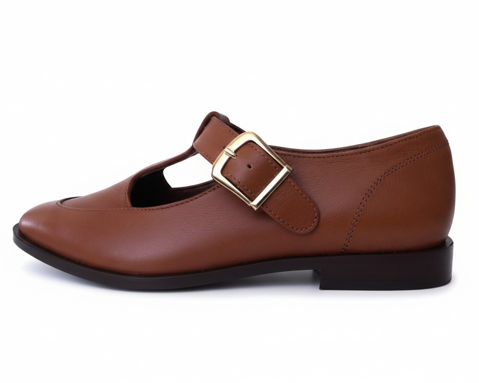 PASO FINO CANELA, oxford de cuero camel para mujer — D'Poder — miniatura 2