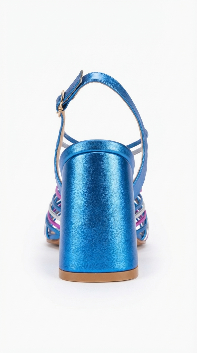 ANDINA AZUL, sandalias de cuero multicolor para mujer — D'Poder — miniatura 3