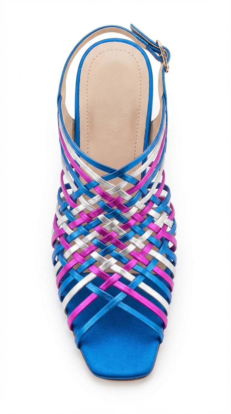 ANDINA AZUL, sandalias de cuero multicolor para mujer — D'Poder — miniatura 4