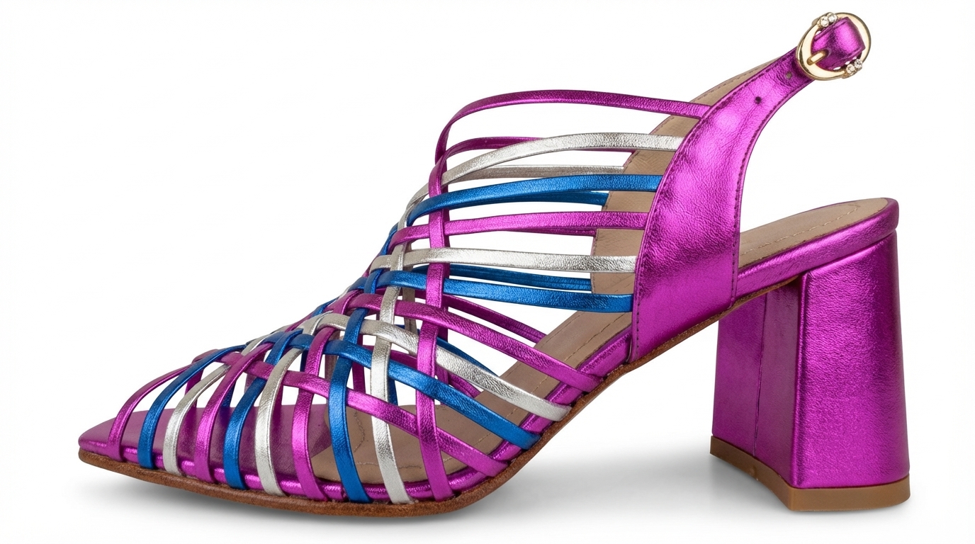 ANDINA FUCSIA, sandalias de cuero multicolor para mujer — D'Poder — miniatura 2