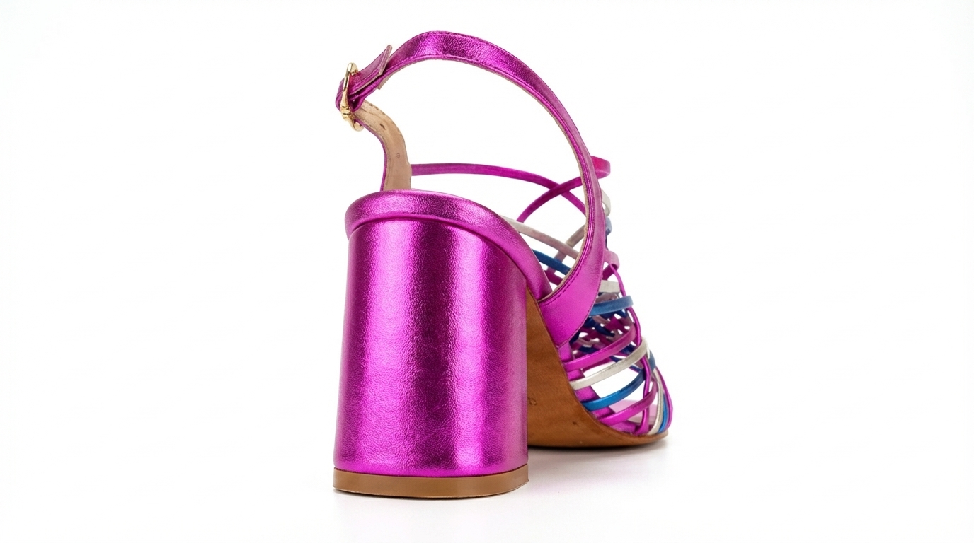ANDINA FUCSIA, sandalias de cuero multicolor para mujer — D'Poder — miniatura 3