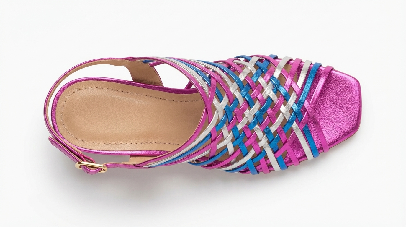 ANDINA FUCSIA, sandalias de cuero multicolor para mujer — D'Poder — miniatura 4