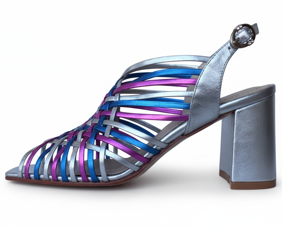 ANDINA PLATEADO, sandalias de cuero multicolor para mujer — D'Poder — miniatura 2