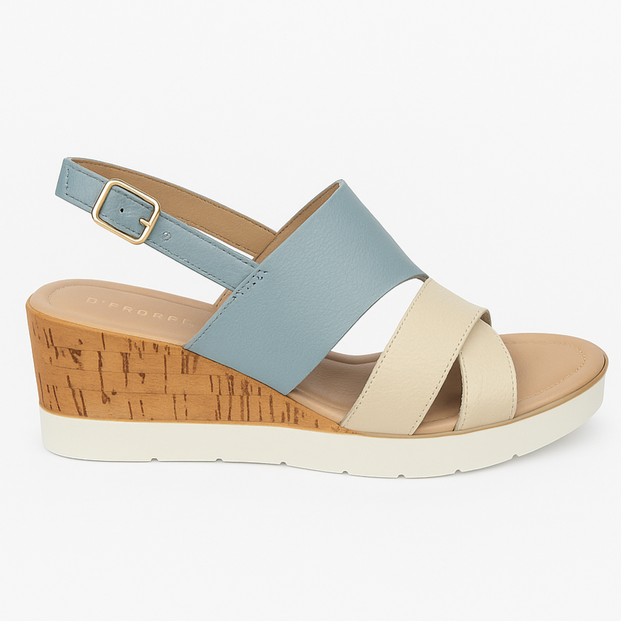 ATENEA - CELESTE Y HUESO, sandalias de cuero celeste y hueso para mujer — D'Poder — miniatura 4