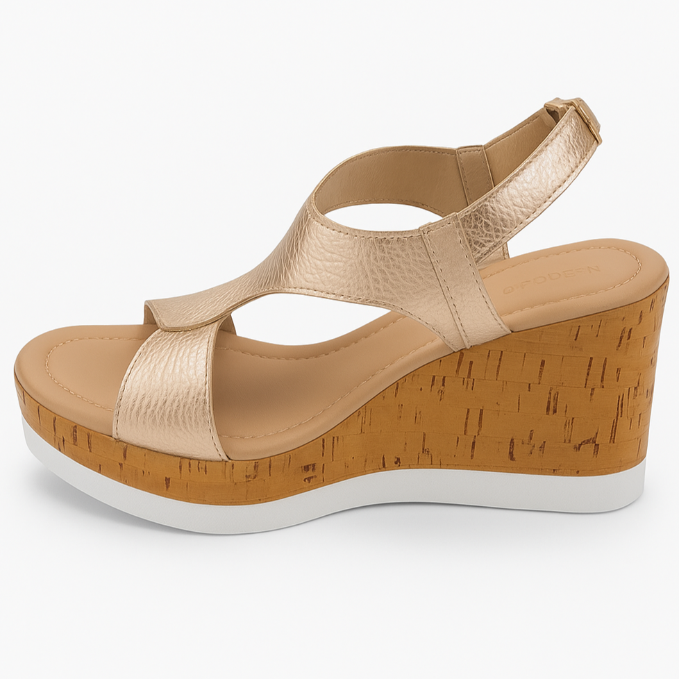 ATENEA - ORO PLATA, sandalias de cuero oro plata para mujer — D'Poder — miniatura 2