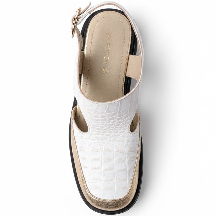 LIBRE, sandalias de cuero blanco para mujer — D'Poder — miniatura 3