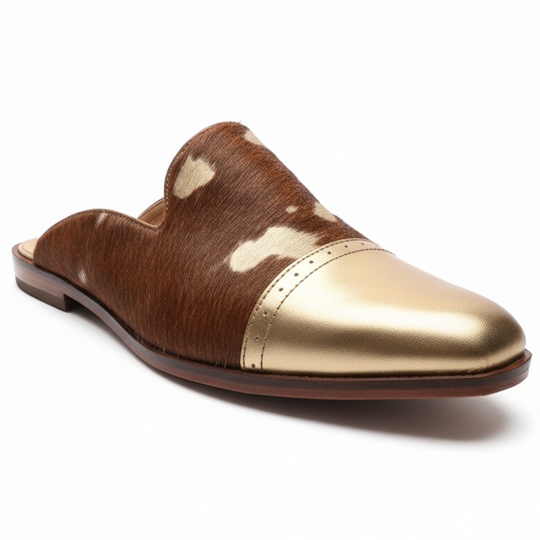 AURA, oxford de cuero dorado para mujer — D'Poder — miniatura 2
