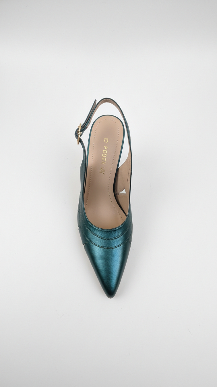 DIVINA VERDE, tacones de cuero burdeos para mujer — D'Poder — miniatura 5