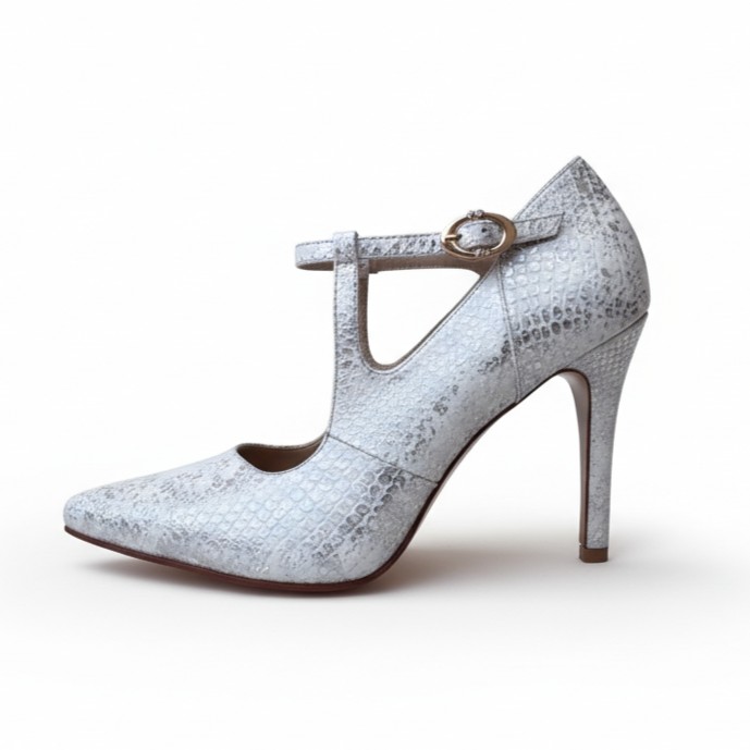 SOÑADA SILVER, tacones de cuero plateado para mujer — D'Poder — miniatura 2