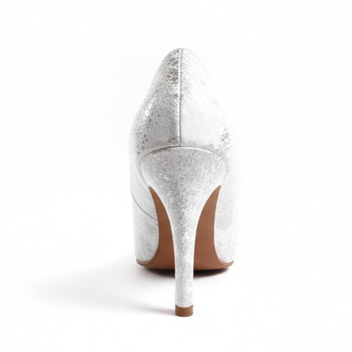 SOÑADA SILVER, tacones de cuero plateado para mujer — D'Poder — miniatura 3
