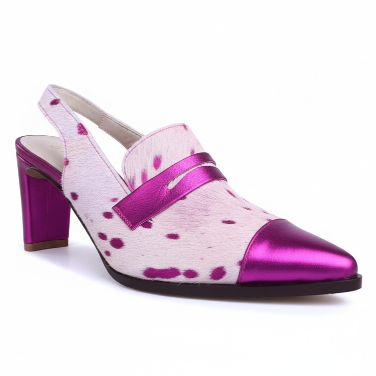 UNICA FUCSIA, sandalias de cuero fucsia para mujer — D'Poder — vista 1