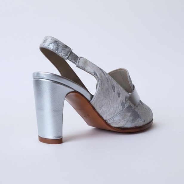 UNICA PLATEADA, zapatos de vestir de cuero plateado para mujer — D'Poder — miniatura 2