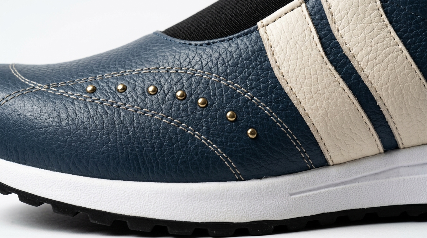 AZUL CON TACHAS, zapatillas de cuero azul marino para mujer — D'Poder — miniatura 2