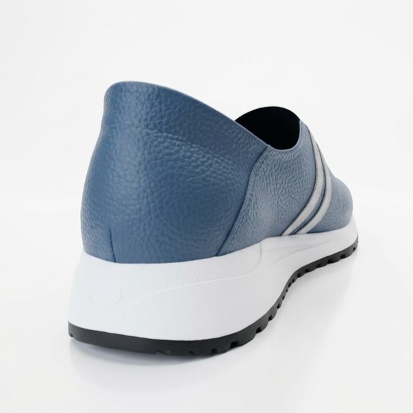 AZUL, zapatillas de cuero azul marino para mujer — D'Poder — miniatura 3