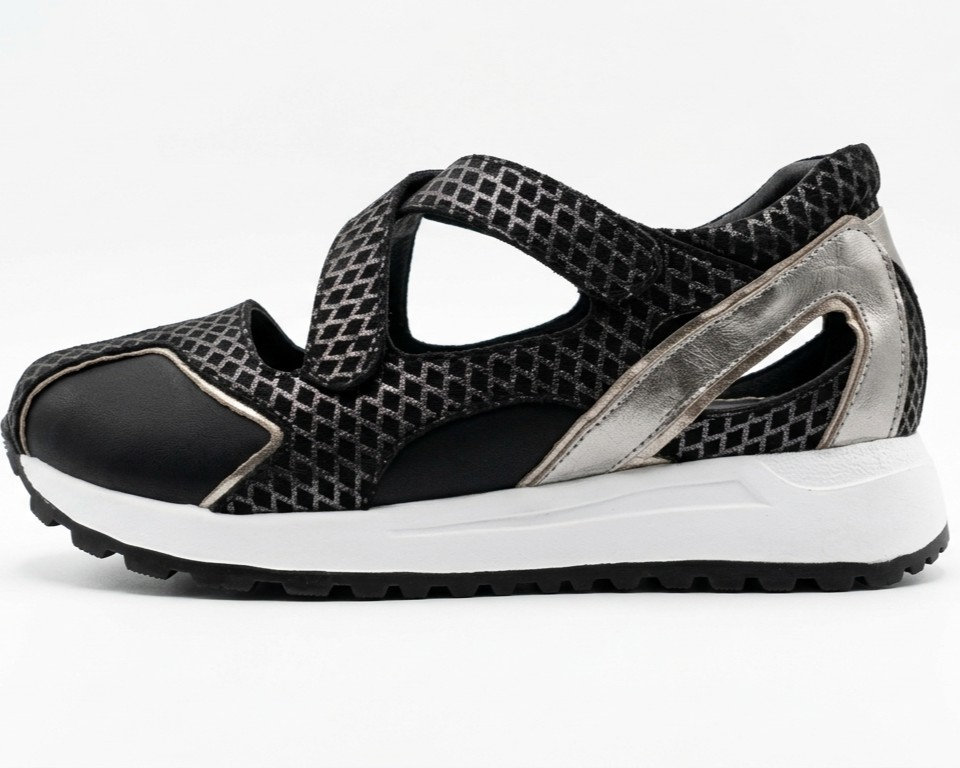 COSMICA, zapatillas de cuero negro para mujer — D'Poder — miniatura 3