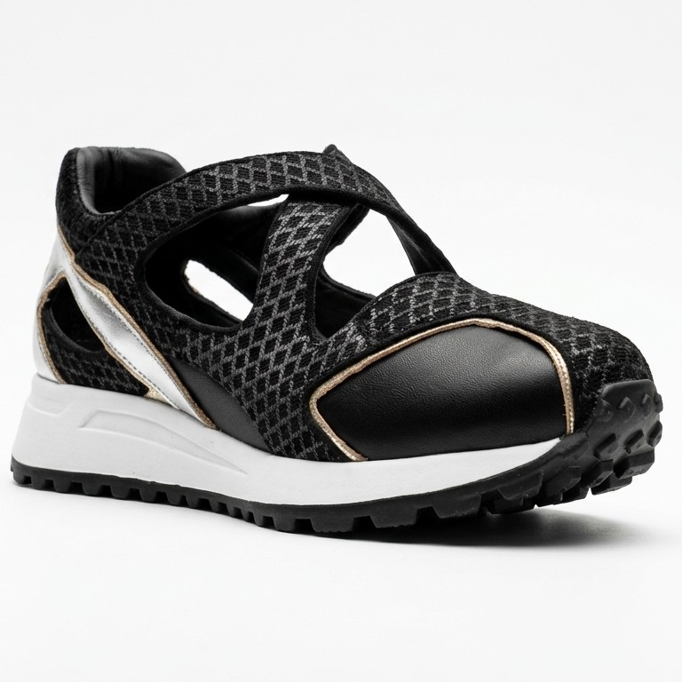 COSMICA, zapatillas de cuero negro para mujer — D'Poder — vista 1