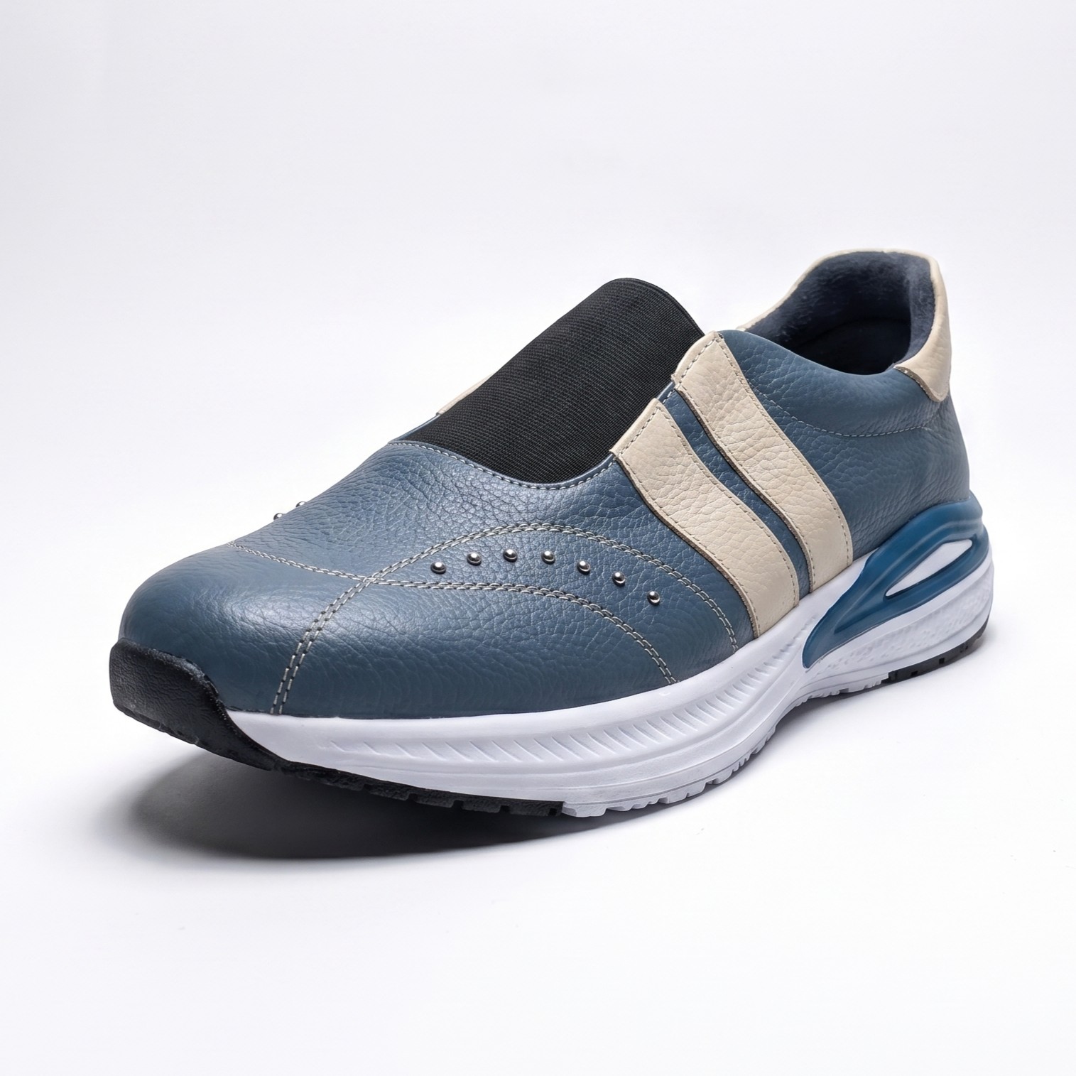 COSMICO, oxford de cuero azul marino para mujer
