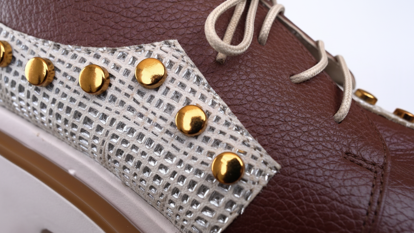 GOLD CHOCOLATE, zapatillas de cuero chocolate para mujer — D'Poder — miniatura 2