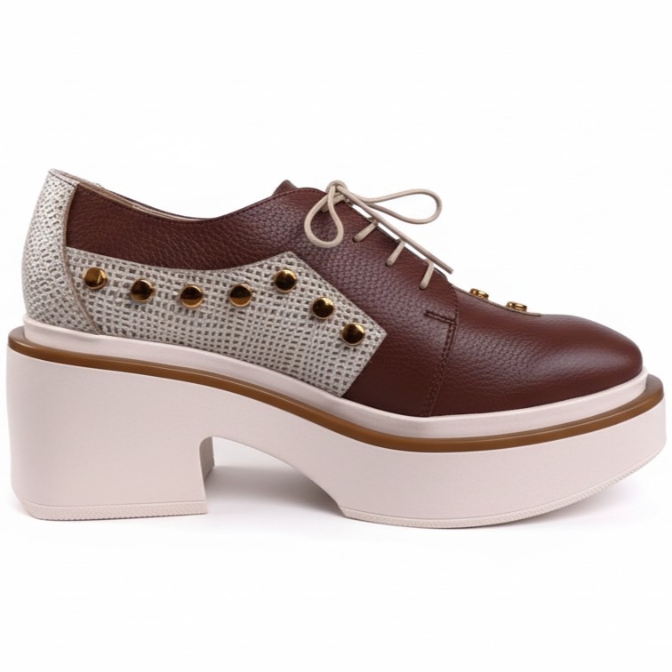 GOLD CHOCOLATE, zapatillas de cuero chocolate para mujer — D'Poder — miniatura 5