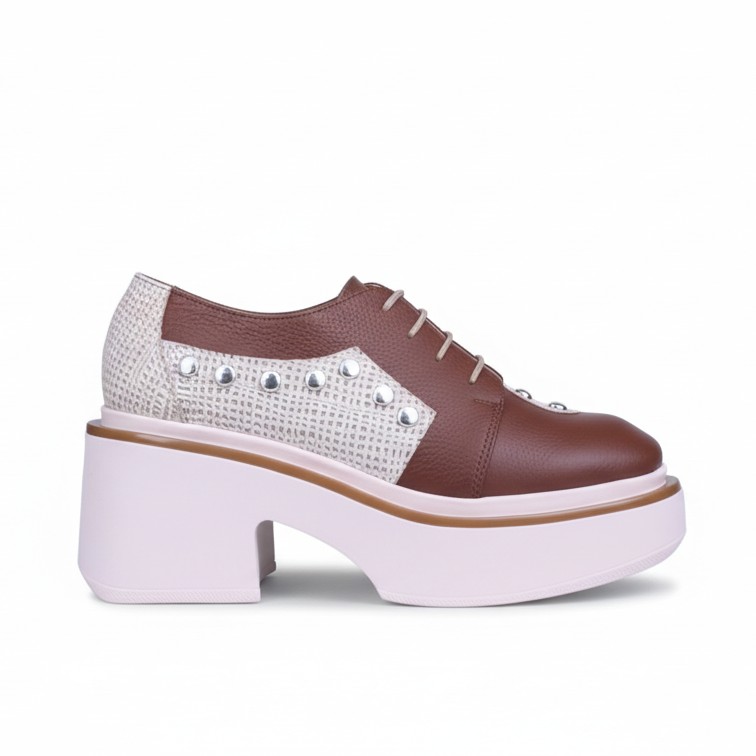SILVER CHOCOLATE, zapatillas de cuero plateado para mujer — D'Poder — miniatura 2