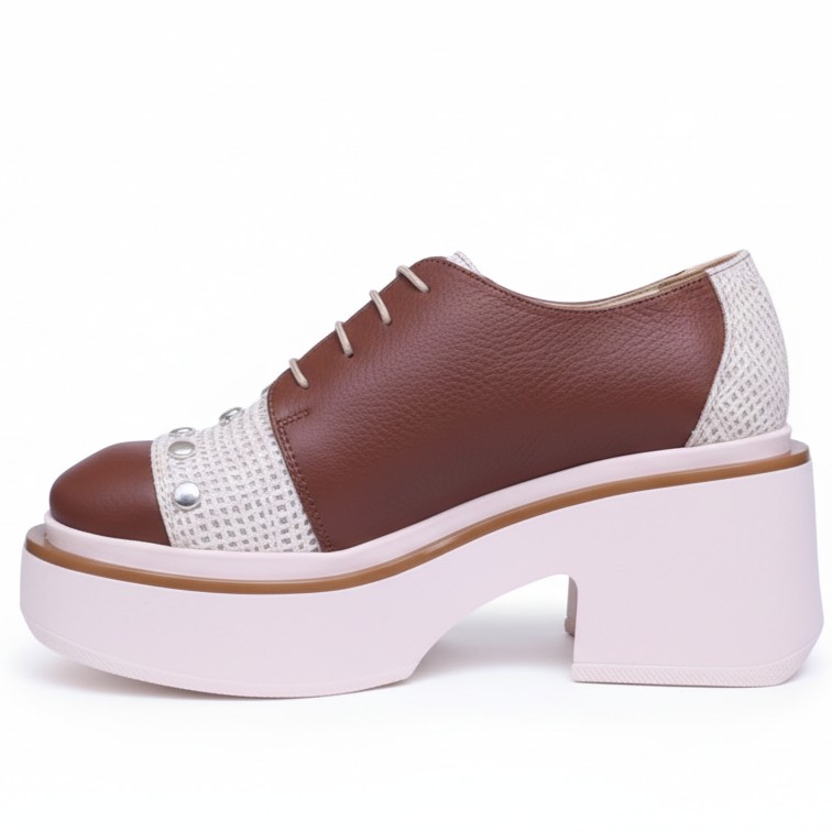 SILVER CHOCOLATE, zapatillas de cuero plateado para mujer — D'Poder — miniatura 3