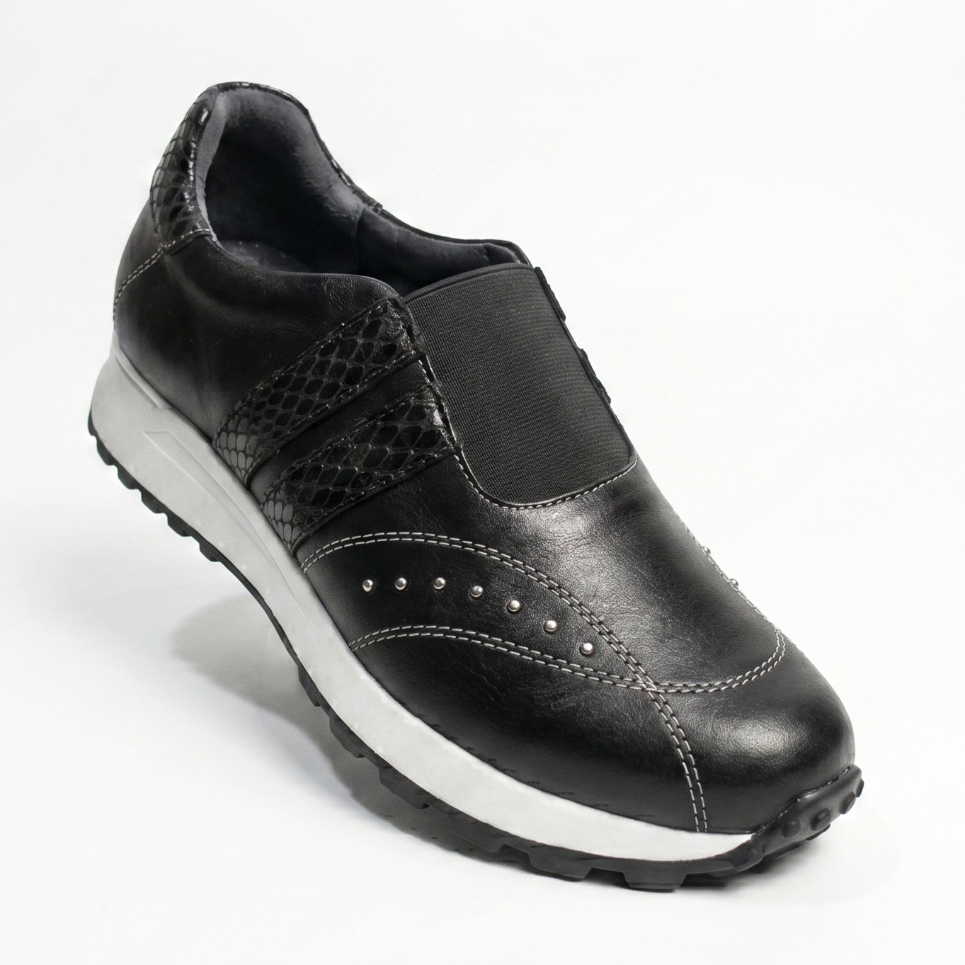ZAPATILLA NEGRA, babuchas de cuero negro para mujer — D'Poder — vista 1